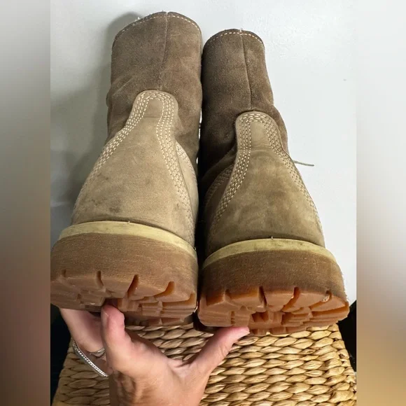 Timberland Women’s Sz 8.5  Teddy Fleece Fold-Down Waterproof Outdoor Boot  Snow - Picture 9 of 16